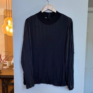 Vince Black Pleated Blouse